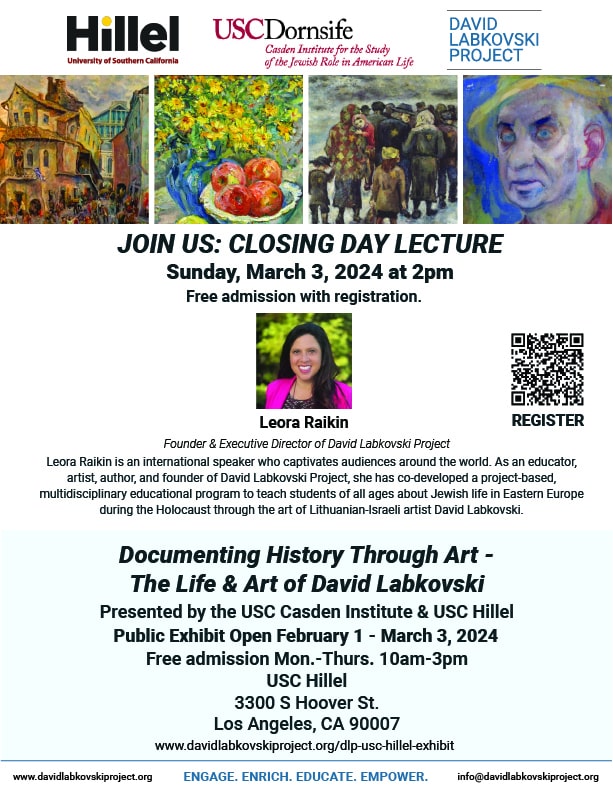 DLP Flyer for USC Hillel Exhibit
