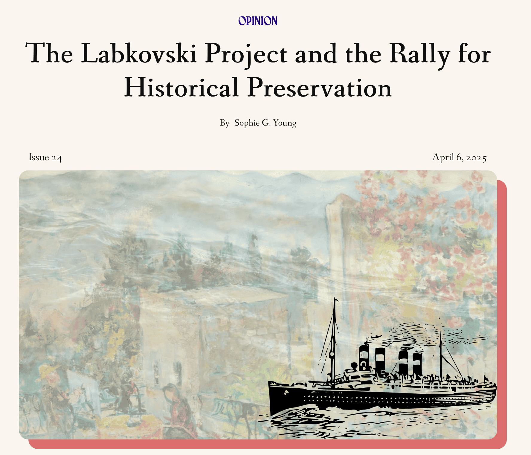 Sophie Young Historical Preservation Header for April 2025 Nov Magazine